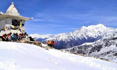Buddha temple and an amazing view point of langtang circuit trekking trip in Nepal