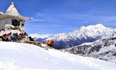 Buddha temple and an amazing view point of langtang circuit trekking trip in Nepal