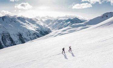 2 boys climbing larkey peak - picture taken from drone