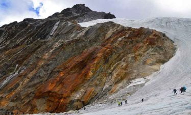 Near the high camp while climbing lobuche peak