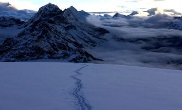 View of our foot stripe from the Mera peak climbing