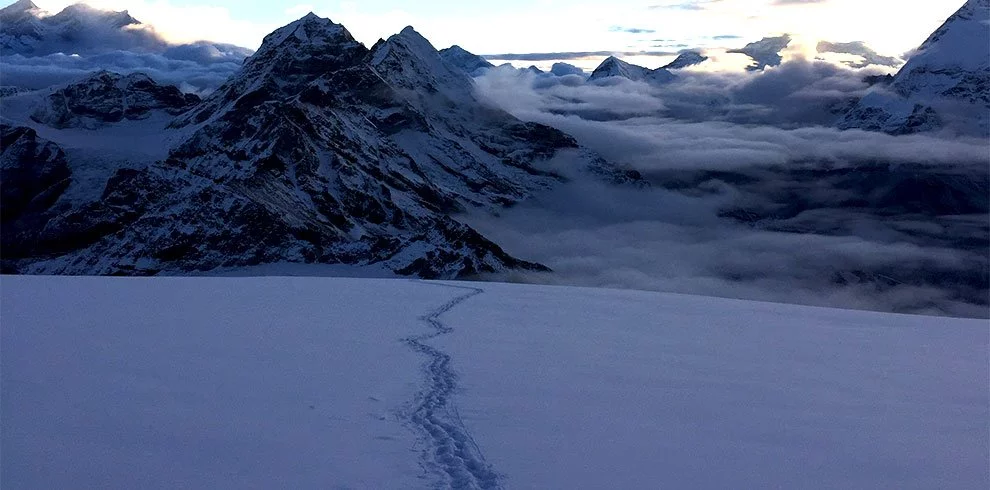 View of our foot stripe from the Mera peak climbing