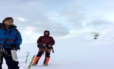Mera peak climbing team for a pose
