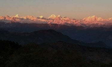 The range of Annapurna Himalaya seen during Nagarkot Changunarayan hike