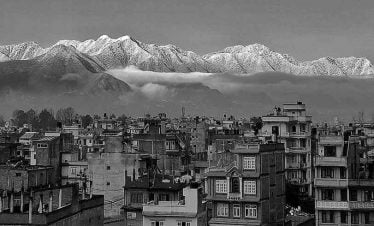 View of mountains seen on nagarkot hiking