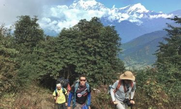 Trekkers and the Mountains