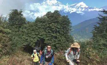 Trekkers and the Mountains