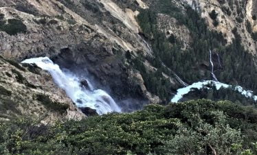 beauty of waterfall witness along the trekking trail of Phoksundo lake trekl