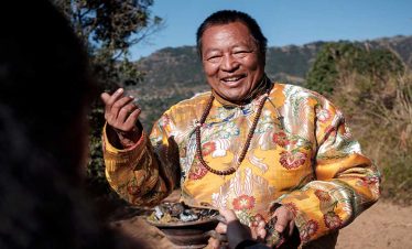 Lama explaining to our client