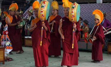Attending the specail ceremony at the monastery