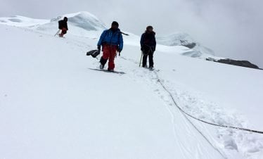 Climbing down to the high camp- Short Mera Peak Climbing