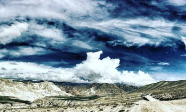 Clouds sen on the rain shadow zone of upper mustang