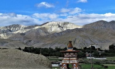Gate of Charang village in upper mustang trekking