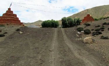 While driving along the forbidden kingdom of Upper mustang by motorbike