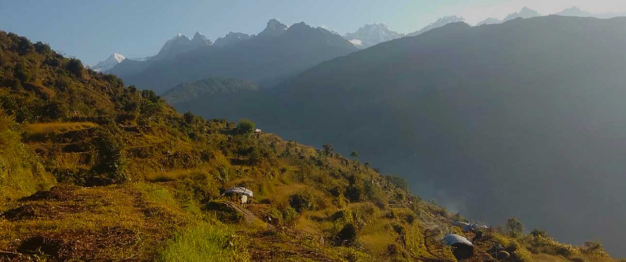 Jiri Gokyo Ebc Overland Trek 1 View of the local farm houses and mountains in our jiri gokyo everest basecamp trek