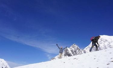 Before yala peak climbing - Taru on her acclimatization hike to Kyanjing ri