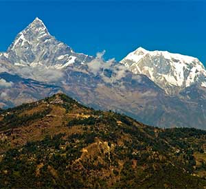 Beauty of Mt Fishtail seen from famous tourist destination of Nepal - Pokhara