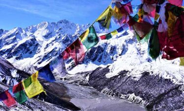 Flags seen on top of Kyanjing ri