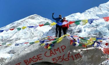 picture of couple at the base camp