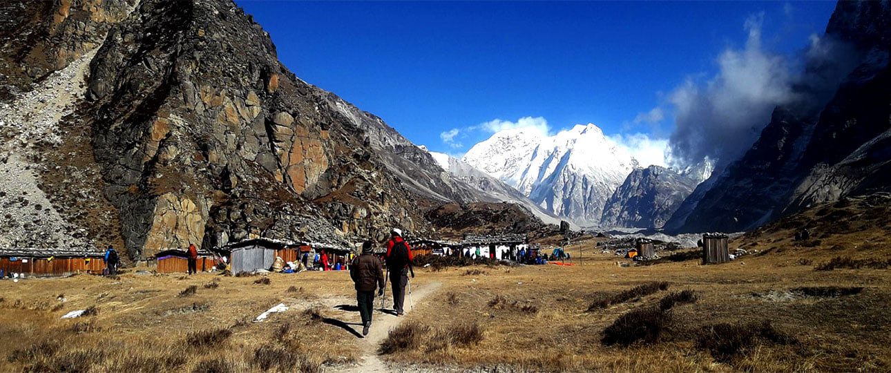 Trekking towards base camp of kanchenjunga