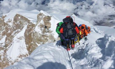 climber on the trail to Makalu expedition