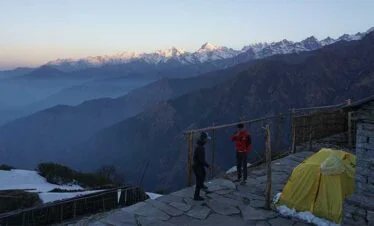 sunrise above gnesh himal in sindupalchok panchpokhari trek
