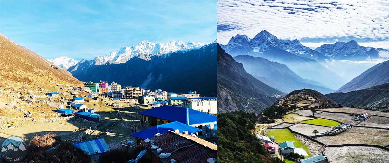 Ebc Heli Trek From Tengboche 1 Khumjung village captured from heli trek to everest