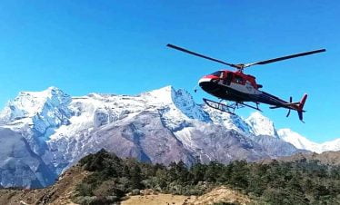 mountain view with heli.