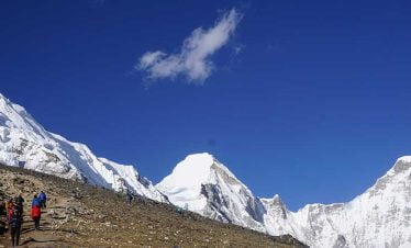 the last day of trekking in everest base camp trek with heli return.
