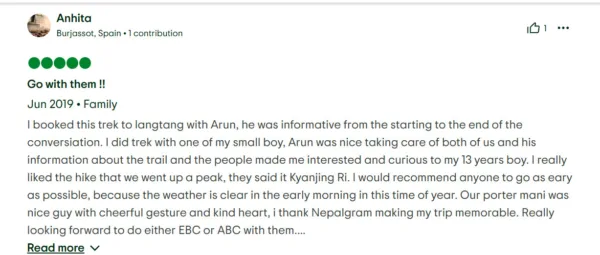 Langtang trek review