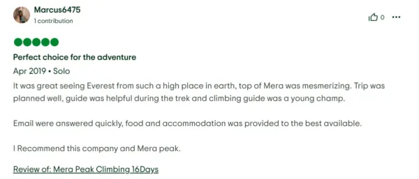 Mera peak climbing review