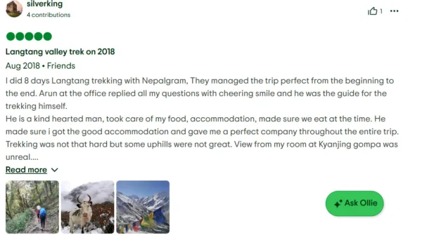 Langtang valley trek review
